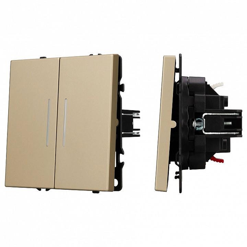 Выключатель проходной двухклавишный без рамки Arlight SWT 054268 