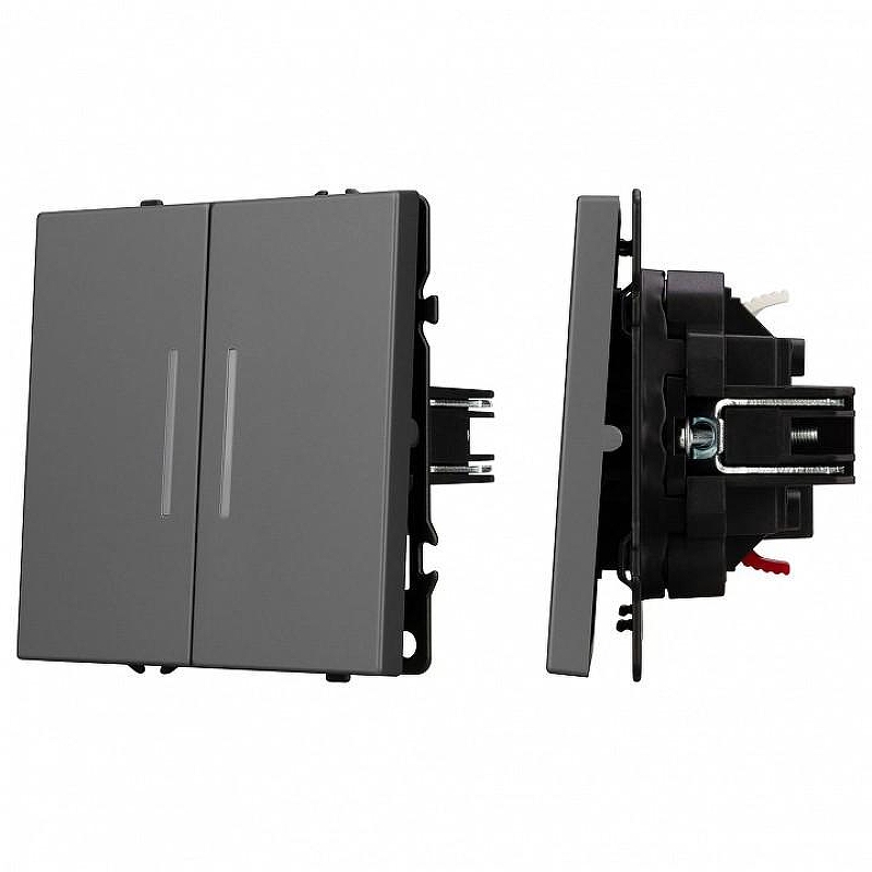 Выключатель проходной двухклавишный без рамки Arlight SWT 054269 