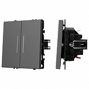 Выключатель проходной двухклавишный без рамки Arlight SWT 054269 цвет Серый