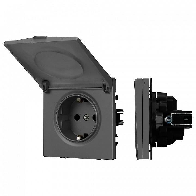 Розетка влагозащищенная с заземлением с крышкой, без рамки Arlight SCT 054283 