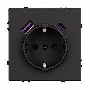 Розетка с заземлением и 2хUSB type A, без рамки Arlight SCT 054285 цвет Черный-2