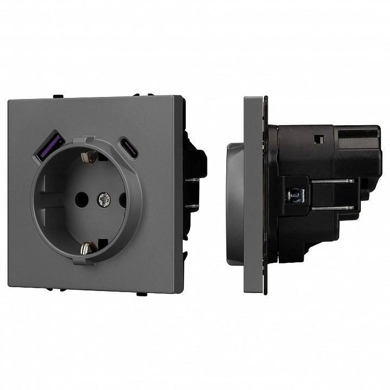 Розетка с заземлением и 2хUSB type A, без рамки Arlight SCT 054287 