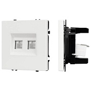 Розетка двойная Ethernet RJ-45 без рамки Arlight SCT 054312 цвет Белый
