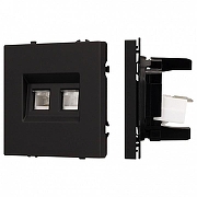 Розетка двойная Ethernet RJ-45 без рамки Arlight SCT 054313 цвет Черный