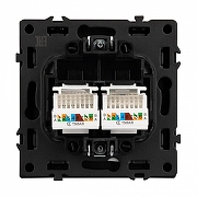 Розетка двойная Ethernet RJ-45 без рамки Arlight SCT 054313 цвет Черный-1