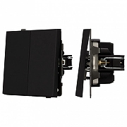 Выключатель двухклавишный без рамки Arlight SWT 054544 цвет Черный
