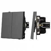 Выключатель двухклавишный без рамки Arlight SWT 054546 цвет Серый