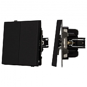 Выключатель проходной двухклавишный без рамки Arlight SWT 054553 цвет Черный