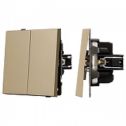 Выключатель проходной двухклавишный без рамки Arlight SWT 054554 цвет Золото