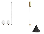 Люстра на штанге Kink Light Пулл 07620-2+1,19 цвет плафона/подвески Белый, цвет арматуры Черный