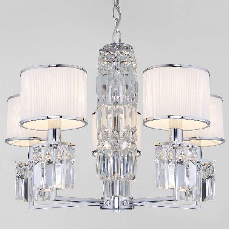 Люстра Eurosvet Zaffiro 10099/5 хром/прозрачный хрусталь Strotskis (новый абажур) 