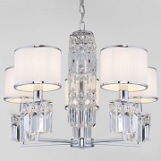 Люстра Eurosvet Zaffiro 10099/5 хром/прозрачный хрусталь Strotskis (новый абажур) цвет хром