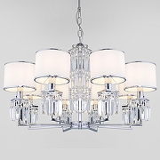 Люстра Eurosvet Zaffiro 10099/8 хром/прозрачный хрусталь Strotskis (новый абажур) цвет неокрашенный, хром