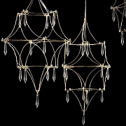 Люстра O-LUCE Mariah 3 1097311-1 цвет плафона/подвески Прозрачный, цвет арматуры Золото-1