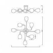 Люстра на штанге Escada Hope 1132/8P Black цвет золото, черный-5