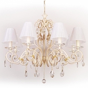 Люстра Abrasax Cornelia 1141/8 цвет плафона/подвески Белый, Прозрачный, цвет арматуры Бежевый