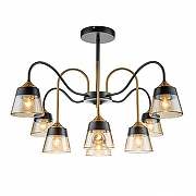 Люстра на штанге Escada Cobra 1147/8P цвет плафона/подвески Оранжевый, цвет арматуры Бронза, Черный-1