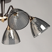 Люстра на штанге De City Альфа 29 115010405 цвет плафона/подвески Светло-серый, цвет арматуры Золото, Коричневый-5