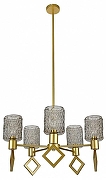 Люстра на штанге Indigo Preda 13025/5R Gold цвет плафона/подвески Дымчатый, цвет арматуры Золото