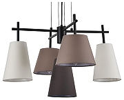 Люстра Indigo Abbinare 13032/5P Black цвет плафона/подвески Коричневый, Слоновая кость, цвет арматуры Черный