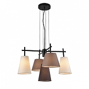 Люстра Indigo Abbinare 13032/5P Black цвет плафона/подвески Коричневый, Слоновая кость, цвет арматуры Черный-1