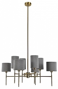 Люстра на штанге Indigo Plisse 13033/8R Brass цвет плафона/подвески Коричневый, цвет арматуры Бронза