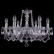 Люстра Bohemia Ivele Crystal 1402 1402/6/195/Ni/Leafs цвет плафона/подвески Прозрачный, цвет арматуры Прозрачный, Никель