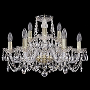 Люстра Bohemia Ivele Crystal 1402 1402/6_3/195/G цвет плафона/подвески Прозрачный, цвет арматуры Золото, Прозрачный
