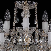 Люстра Bohemia Ivele Crystal 1402 1402/6_3/195/G цвет плафона/подвески Прозрачный, цвет арматуры Золото, Прозрачный-4