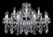 Люстра Bohemia Ivele Crystal 1413 1413/10_5/300/Ni/Leafs цвет плафона/подвески Прозрачный, цвет арматуры Прозрачный, Никель