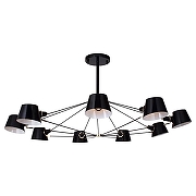 Люстра на штанге Favourite Eimer 1512-9P цвет плафона/подвески Черный, цвет арматуры Черный