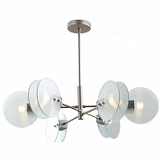 Люстра на штанге iLamp Panorama 15598-6 SN+CL цвет плафона/подвески Прозрачный, цвет арматуры Никель