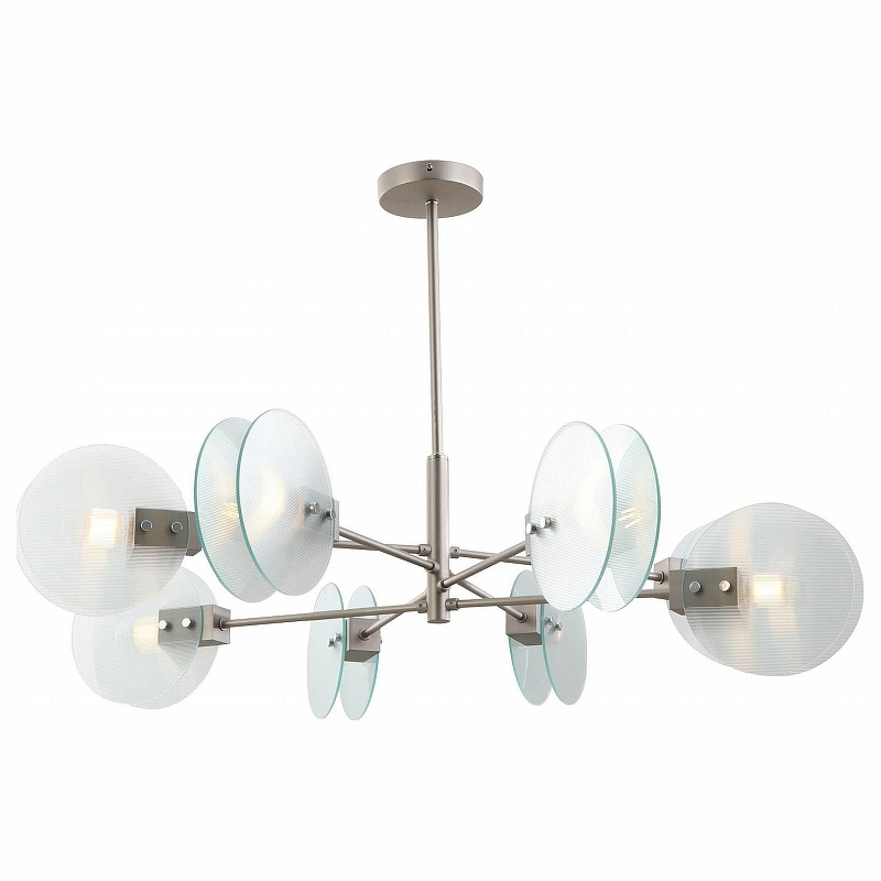 Люстра на штанге iLamp Panorama 15598-8 SN+CL 