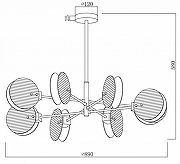 Люстра на штанге iLamp Panorama 15598-8 SN+CL цвет плафона/подвески Прозрачный, цвет арматуры Никель-1