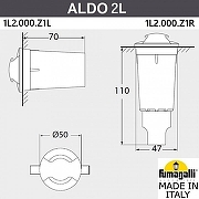 Встраиваемый в дорогу светильник Fumagalli Aldo 1L2.000.000.AXZ1L цвет арматуры Черный-9
