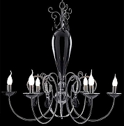 Люстра MM Lampadari Perl 1Z002/6 V0241 цвет плафона/подвески Прозрачный, Черный, цвет арматуры Серебро, Черный