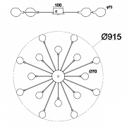 Люстра Escada Starfall 2109/1 Chrome цвет плафона/подвески Белый, цвет арматуры Хром-5