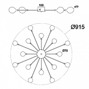 Люстра Escada Starfall 2109/1 Copper цвет плафона/подвески Белый, цвет арматуры Медь-3