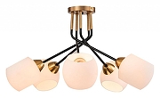Люстра на штанге Escada Bond 2113/5P Copper/Black цвет плафона/подвески Белый, цвет арматуры Медь, Черный-1