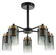 Люстра на штанге Escada D1nasty 2118/5P цвет плафона/подвески Светло-серый, цвет арматуры Бронза, Черный