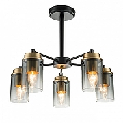 Люстра на штанге Escada D1nasty 2118/5P цвет плафона/подвески Светло-серый, цвет арматуры Бронза, Черный-1