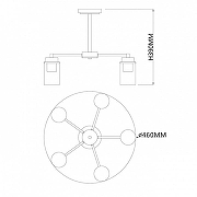 Люстра на штанге Escada D1nasty 2118/5P цвет плафона/подвески Светло-серый, цвет арматуры Бронза, Черный-5