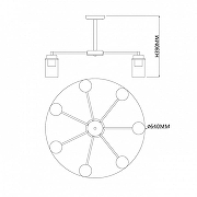 Люстра на штанге Escada Dinasty 2118/7P цвет бронза, черный-5