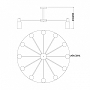 Люстра на штанге Escada Diversity 2120/12P Black цвет плафона/подвески Черный, цвет арматуры Черный-5