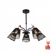 Люстра на штанге F-promo Eget 2197-5U цвет плафона/подвески Латунь, Черный, цвет арматуры Черный