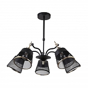 Люстра на штанге F-promo Eget 2197-5U цвет плафона/подвески Латунь, Черный, цвет арматуры Черный-1