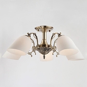 Люстра на штанге Eurosvet Ar1ele 22010/5 античная бронза цвет плафона/подвески Белый, цвет арматуры Бронза