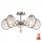 Люстра на штанге F-promo Fabbio 2349-5U цвет плафона/подвески Белый, Прозрачный, цвет арматуры Никель