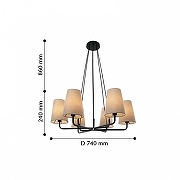 Люстра Favourite Pfefferling 2364-6P цвет плафона/подвески Бежевый, цвет арматуры Черный-3