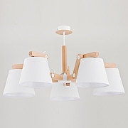 Люстра на штанге Adilux Joga White 23975 цвет плафона/подвески Белый, цвет арматуры Белый, Коричневый